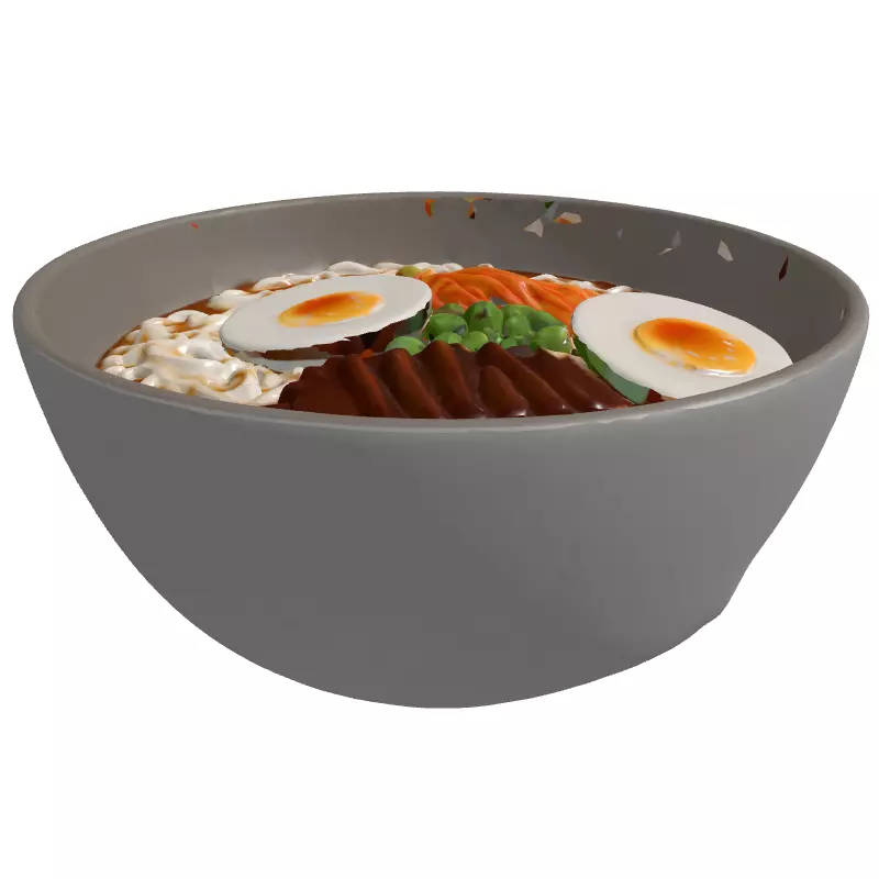 Realistic Ramen Bowl 3D Model Low-poly 3D model_3