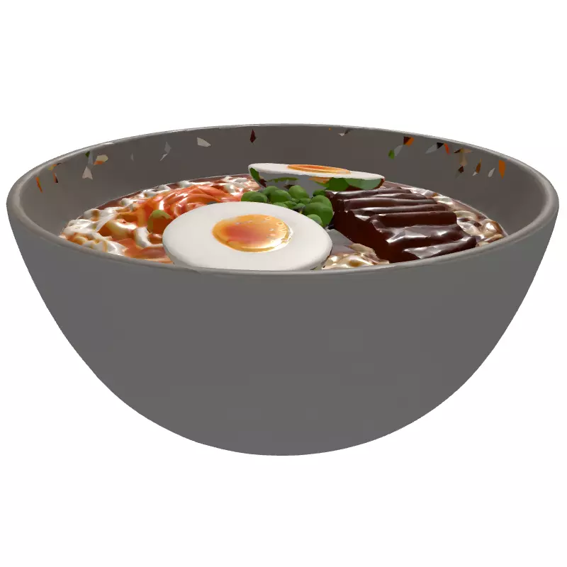 Realistic Ramen Bowl 3D Model Low-poly 3D model_6
