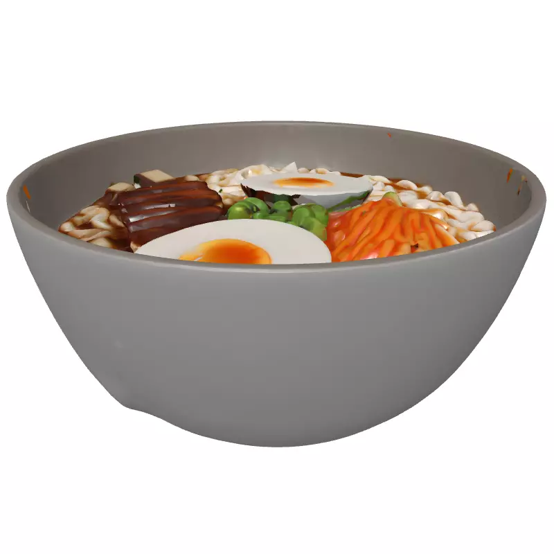 Realistic Ramen Bowl 3D Model Low-poly 3D model_2