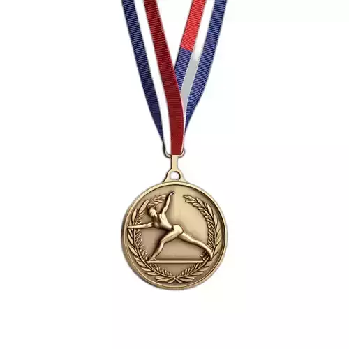 Athletic Gold Medal with Ribbon
