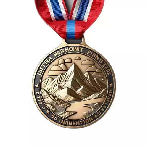 Mountain Achievement Gold Medal with Ribbon