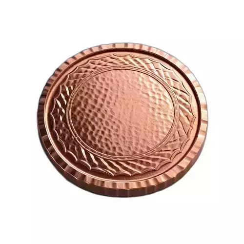 Decorative Hammered Copper Coaster Low-poly 3D model