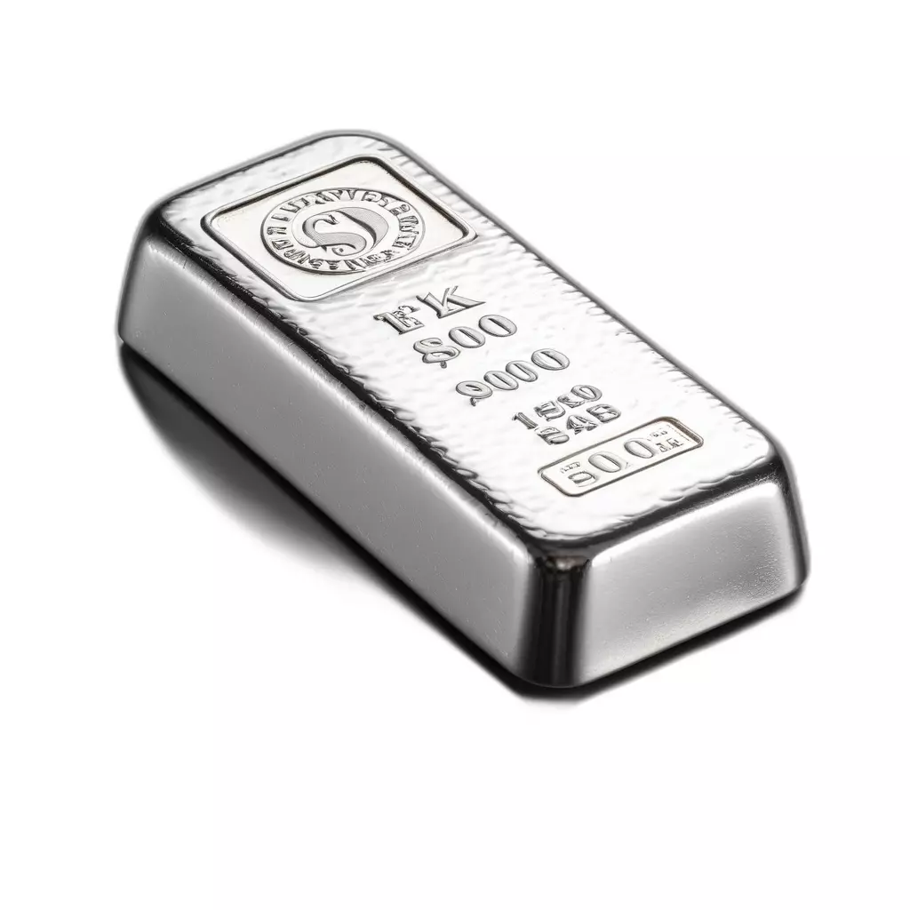Realistic Silver Bullion Bar Low-poly 3D model_0