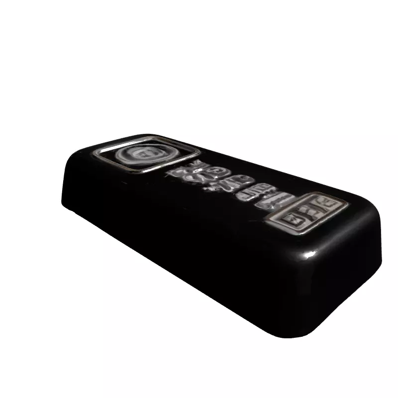 Realistic Silver Bullion Bar Low-poly 3D model_3
