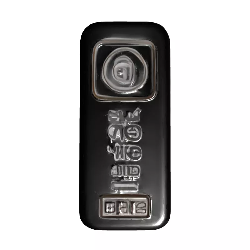 Realistic Silver Bullion Bar Low-poly 3D model_8