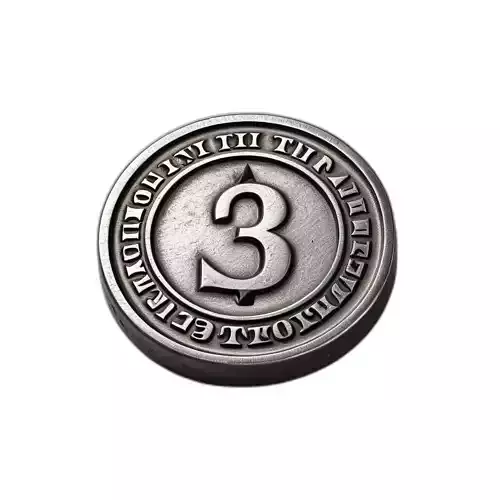 Aged Metallic Token Number 3