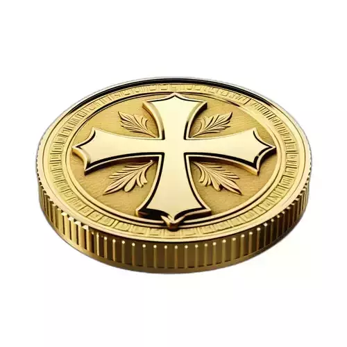 Golden Templar Cross Medallion Coin