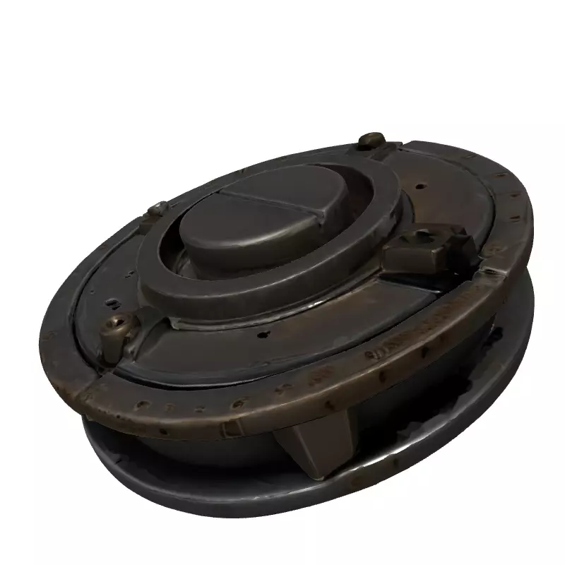 SciFi Industrial Mechanical Part Low-poly 3D model_2