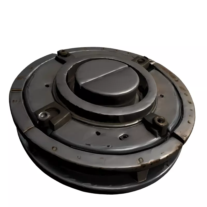 SciFi Industrial Mechanical Part Low-poly 3D model_3