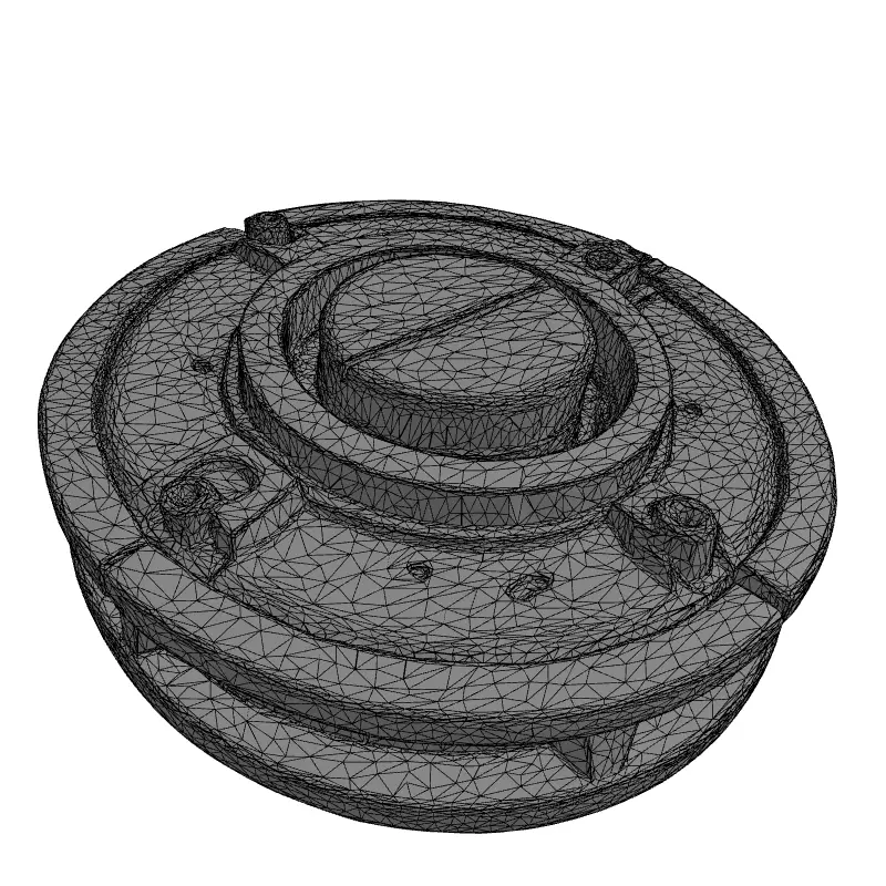 SciFi Industrial Mechanical Part Low-poly 3D model_1