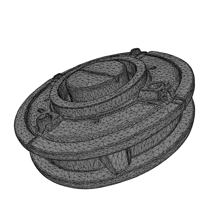 SciFi Industrial Mechanical Part Low-poly 3D model_9