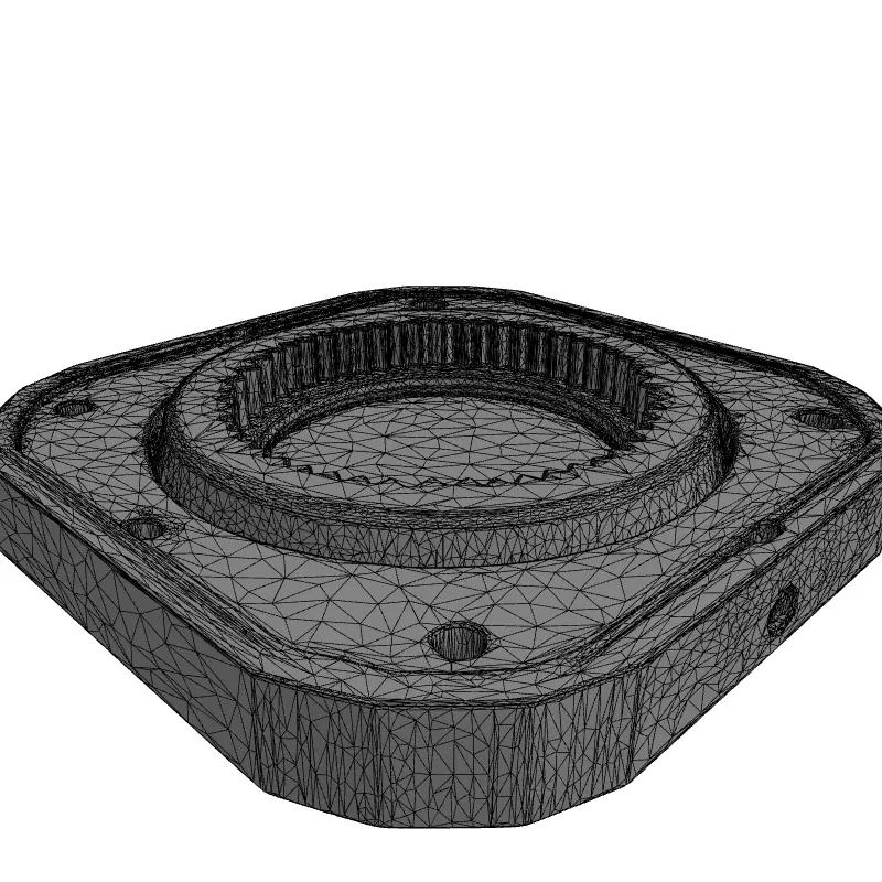 Precision Industrial Spline Drive Component Low-poly 3D model_1