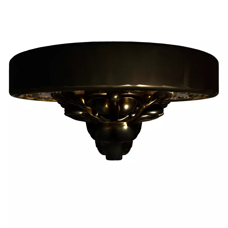 Golden Crowned Lion Medallion Emblem Low-poly 3D model_8