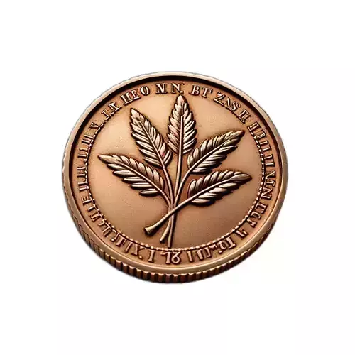 Detailed Bronze Leaf Emblem Coin