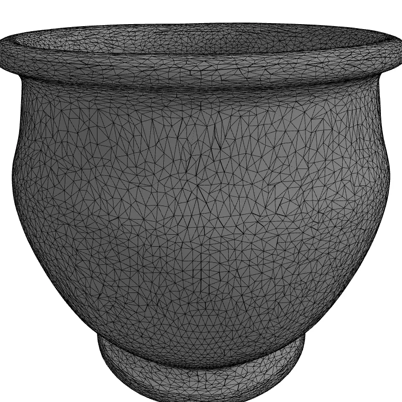 Ornate Ceramic Planter with Gold Details Low-poly 3D model_1