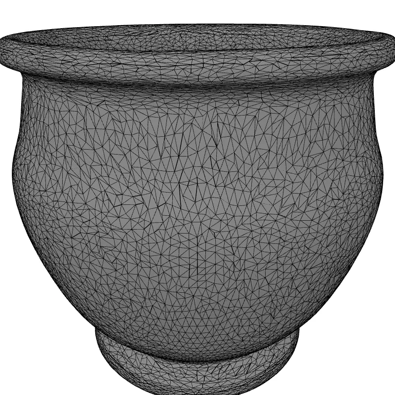 Ornate Ceramic Planter with Gold Details Low-poly 3D model_9