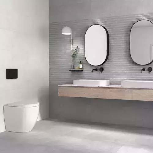 Modern Gray Ribbed Porcelain Wall Texture 