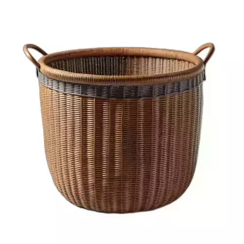 Rustic Wicker Laundry Hamper Basket