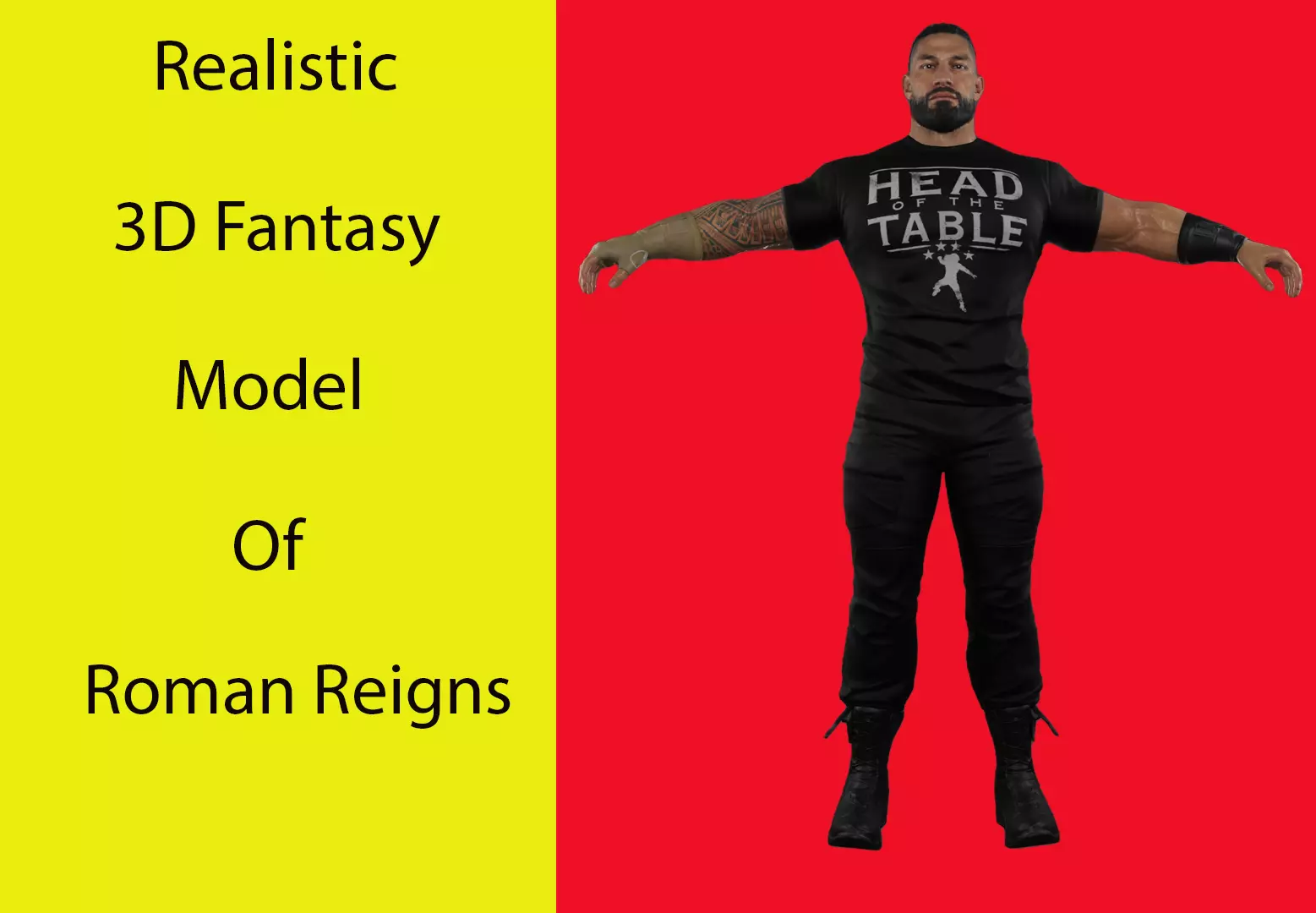 Roman Reigns Parody Low-poly 3D model