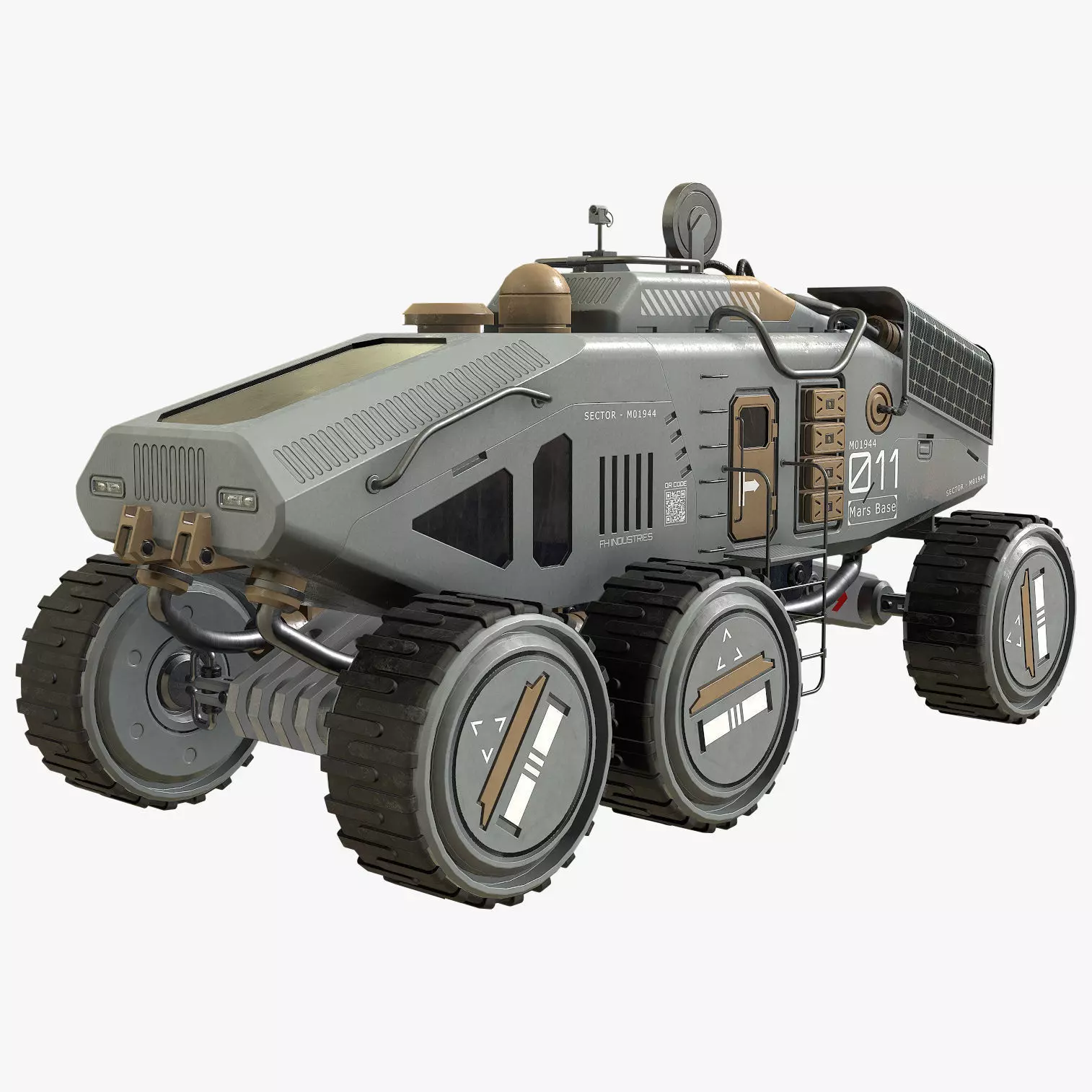 Mars Rover Concept-2-Grey 3D model_0