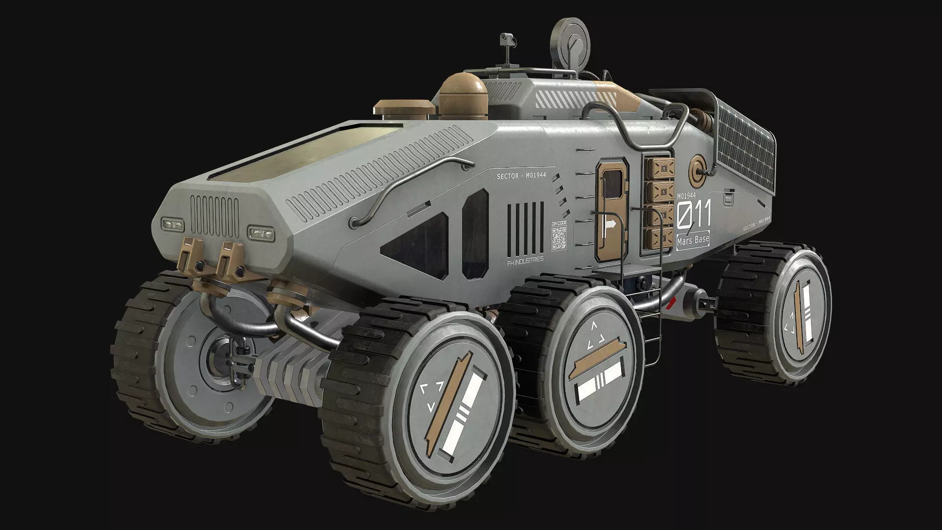 Mars Rover Concept-2-Grey 3D model_2