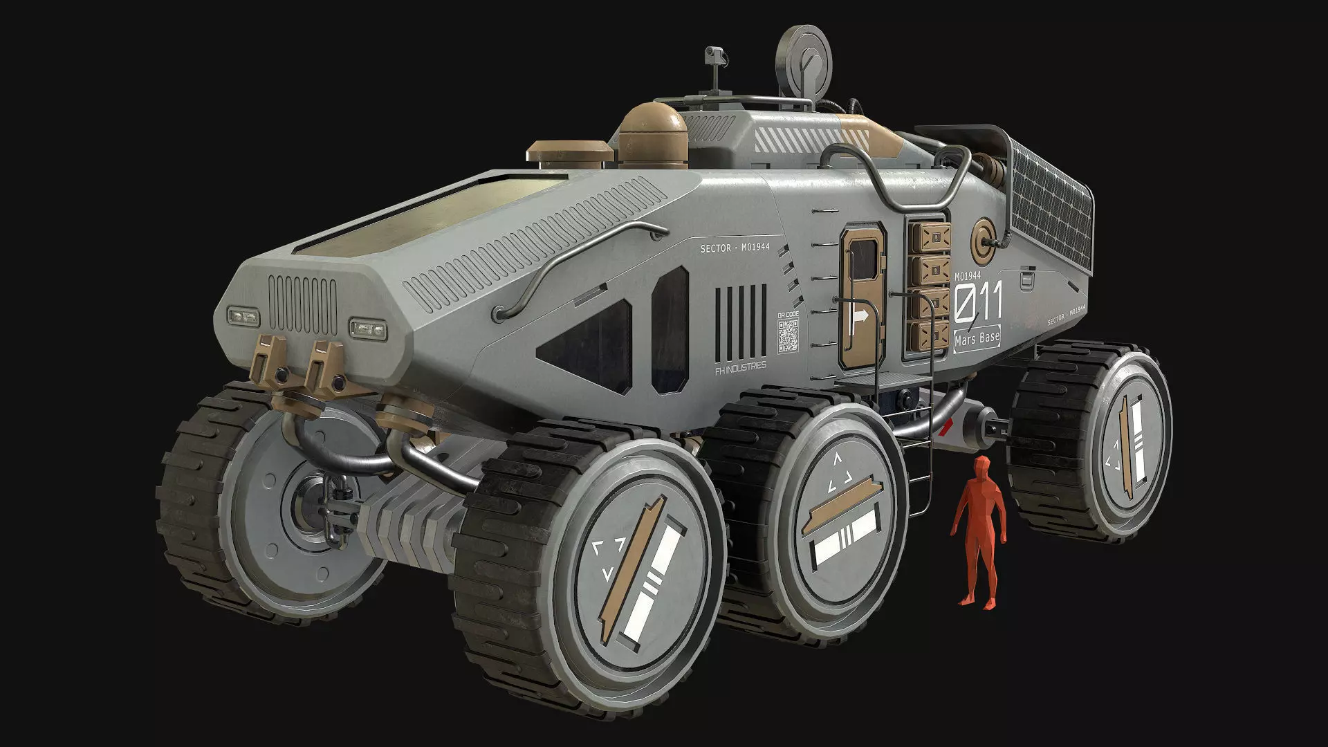 Mars Rover Concept-2-Grey 3D model_1
