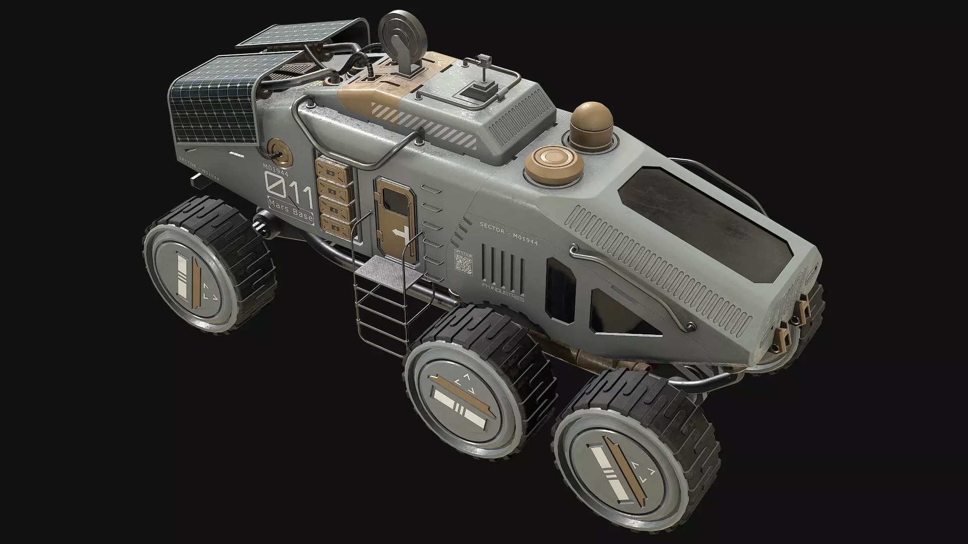 Mars Rover Concept-2-Grey 3D model_7