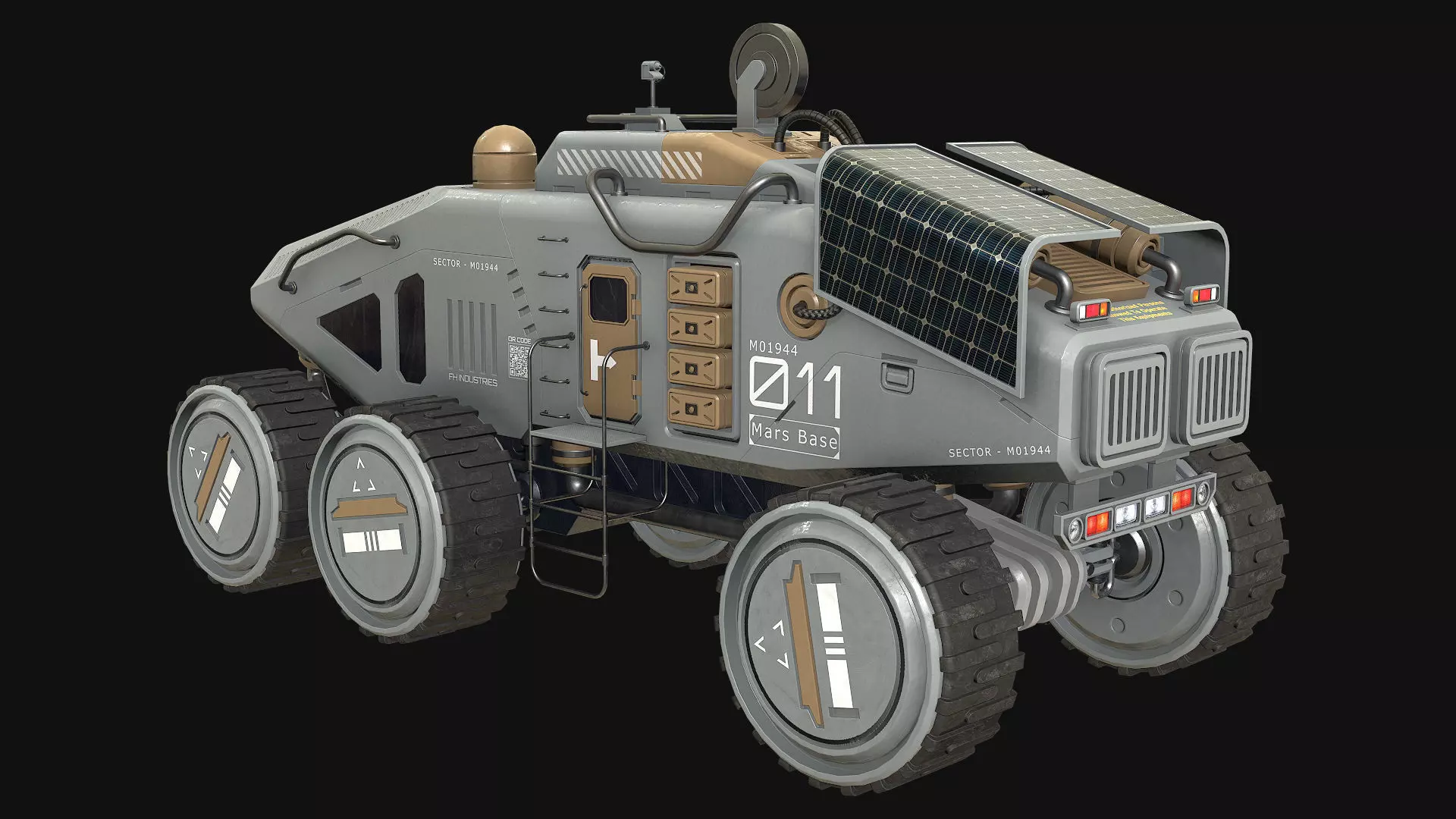 Mars Rover Concept-2-Grey 3D model_4