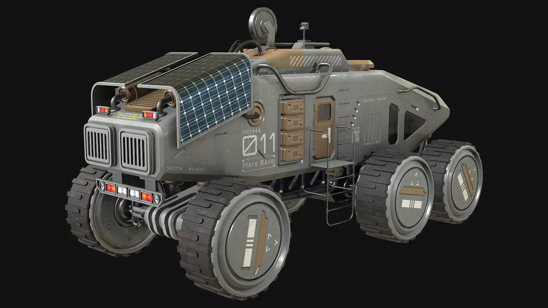 Mars Rover Concept-2-Grey 3D model_5