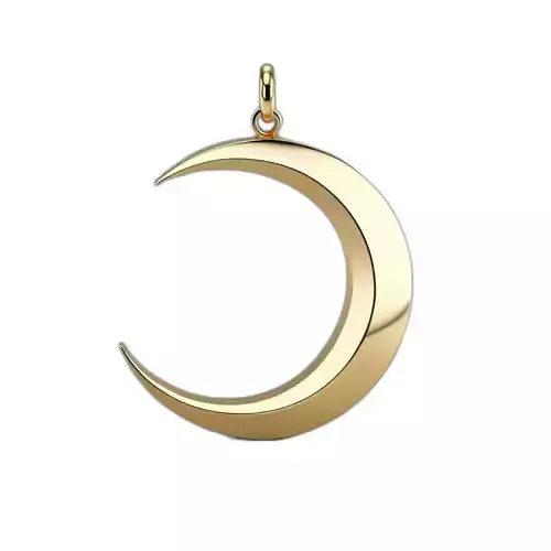 Golden Crescent Moon Pendant Charm