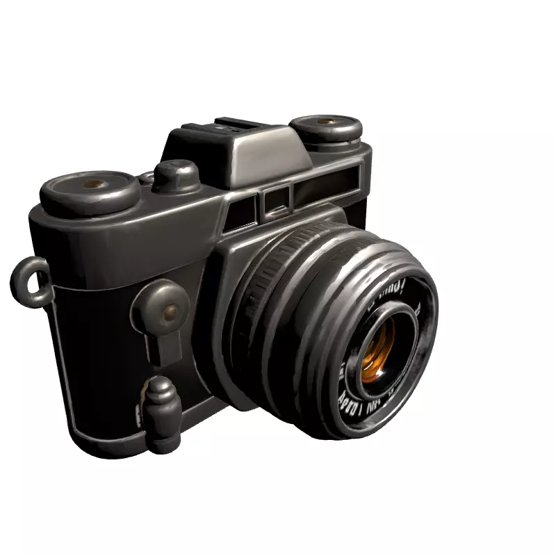 Detailed Vintage Film Camera Low-poly 3D model_3
