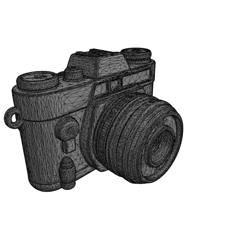 Detailed Vintage Film Camera Low-poly 3D model_1