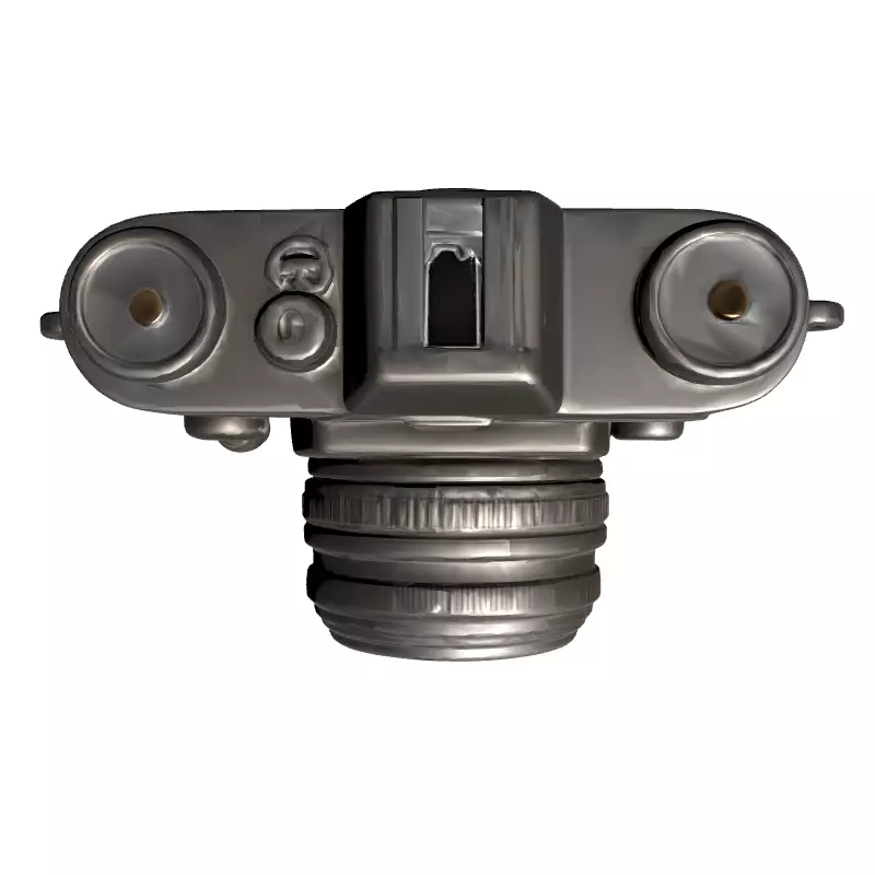 Detailed Vintage Film Camera Low-poly 3D model_8