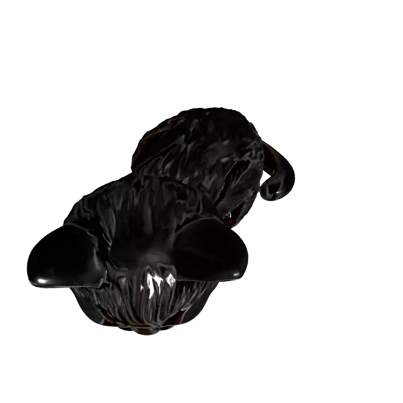 Metallic Engraved Cat Decorative Figurine Low-poly 3D model_8