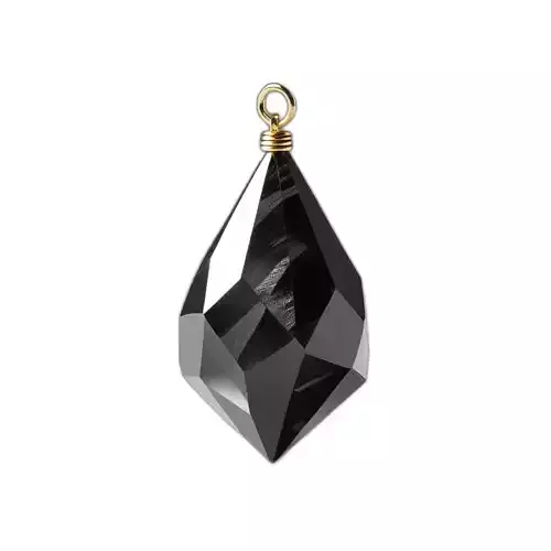 Elegant Black Faceted Crystal Pendant