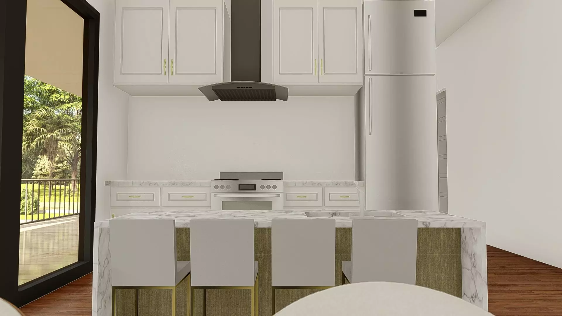 Modern American House Exterior 3D Model Realistic Architectural 3D model_9