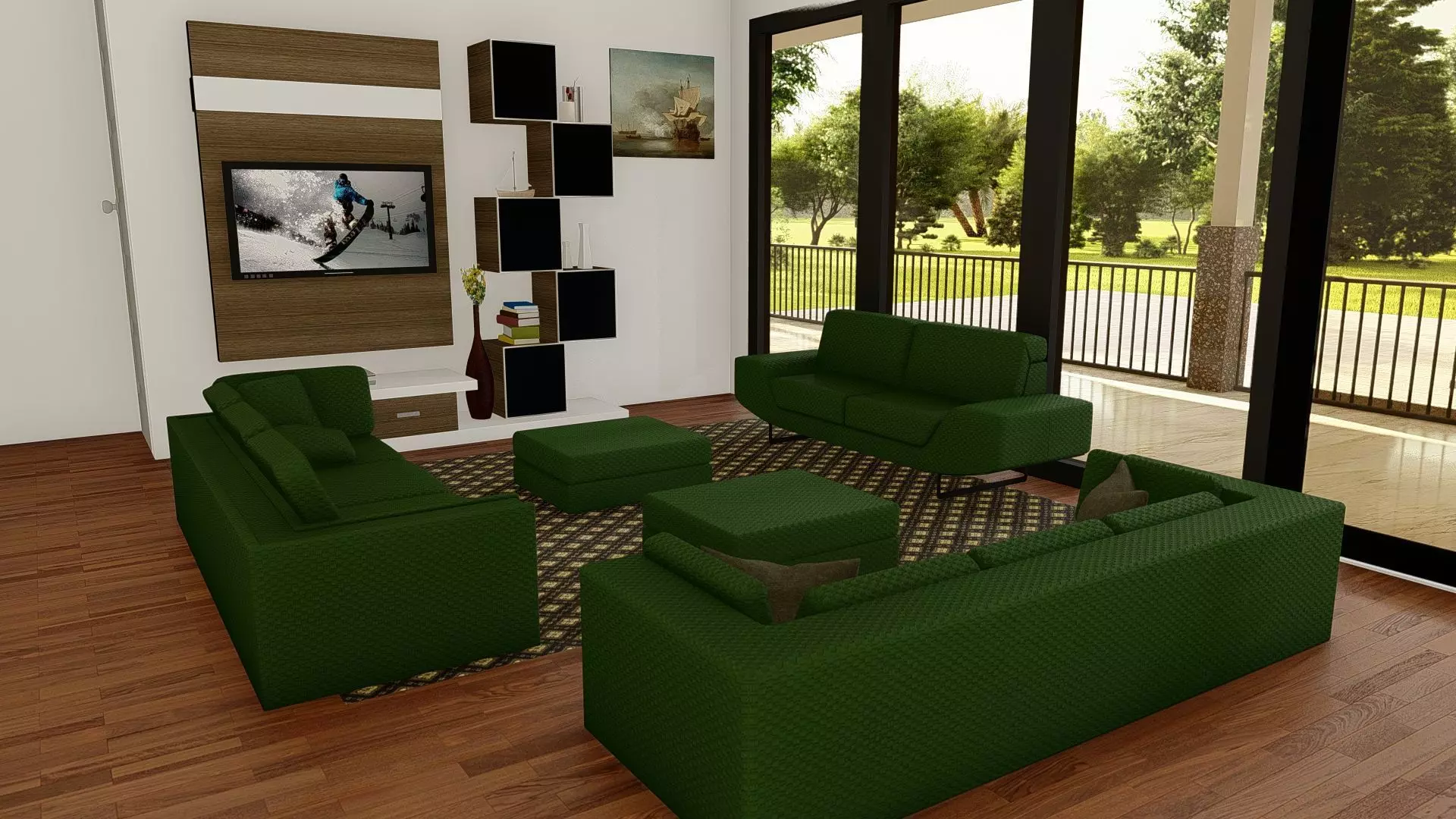 Modern American House Exterior 3D Model Realistic Architectural 3D model_10