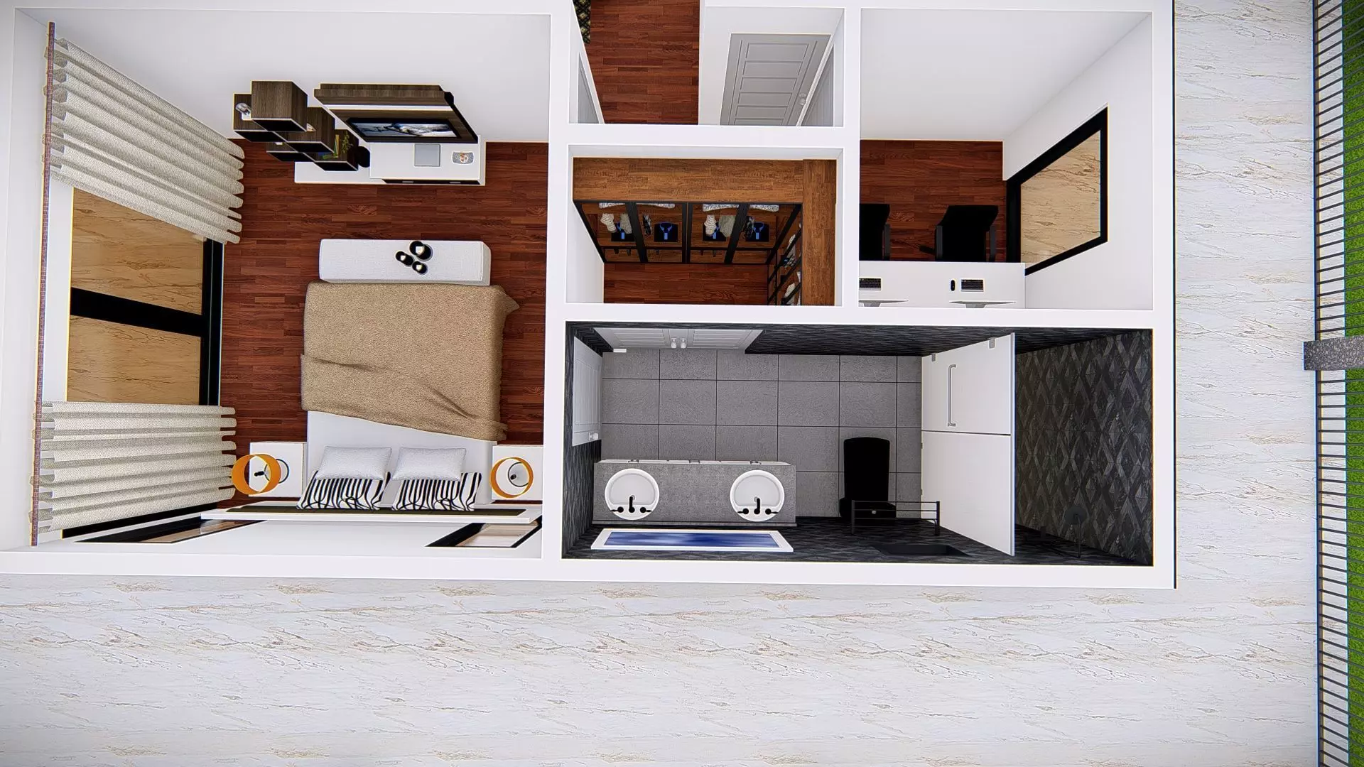 Modern American House Exterior 3D Model Realistic Architectural 3D model_6