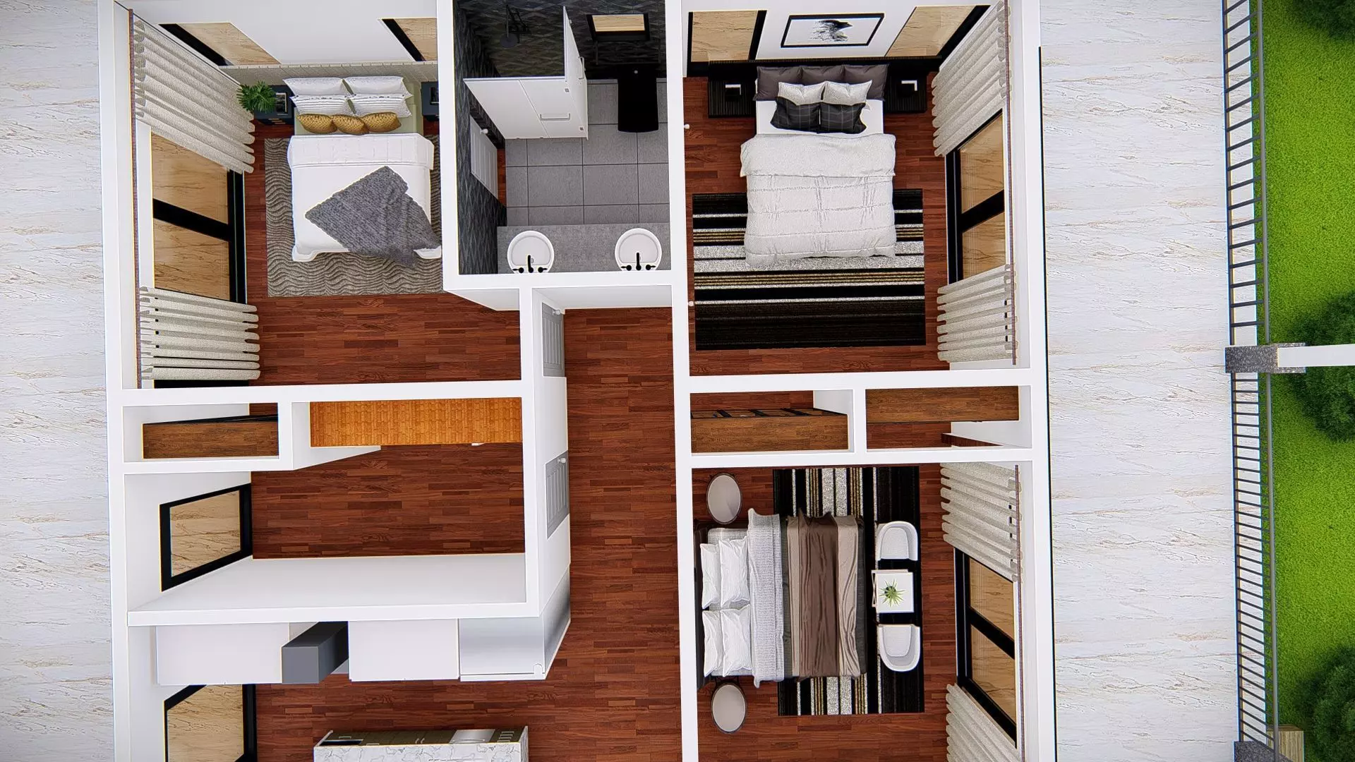 Modern American House Exterior 3D Model Realistic Architectural 3D model_5