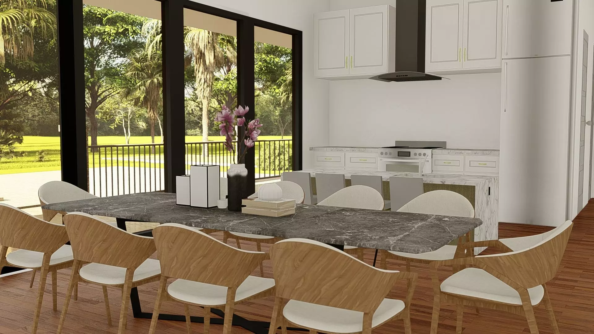 Modern American House Exterior 3D Model Realistic Architectural 3D model_8