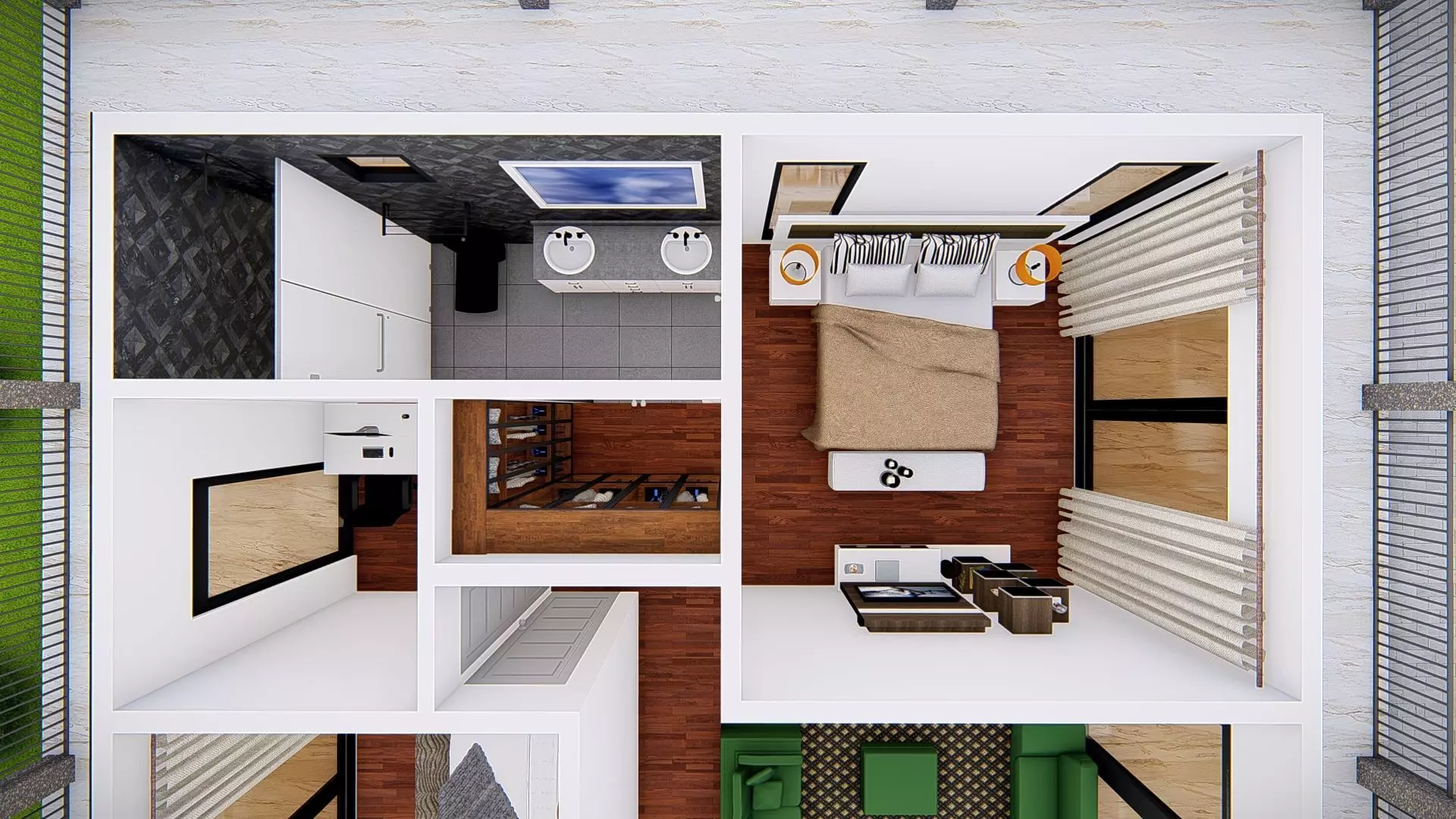 Modern American House Exterior 3D Model Realistic Architectural 3D model_11