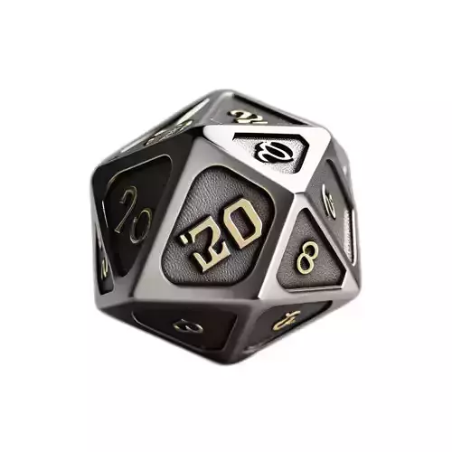 Luxury Metallic D20 Dice Game Asset
