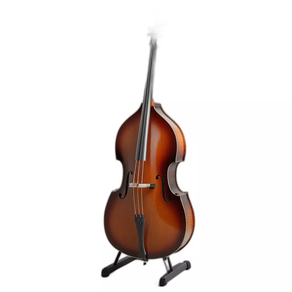 Classic Double Bass Musical Instrument Low-poly 3D model_0