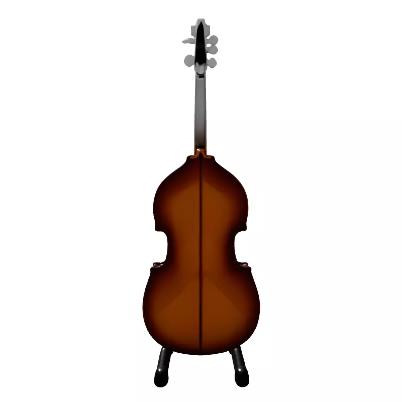 Classic Double Bass Musical Instrument Low-poly 3D model_7