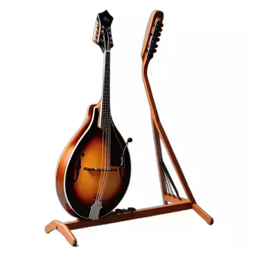 Mandolin Musical Instrument with Stand Low-poly 3D model