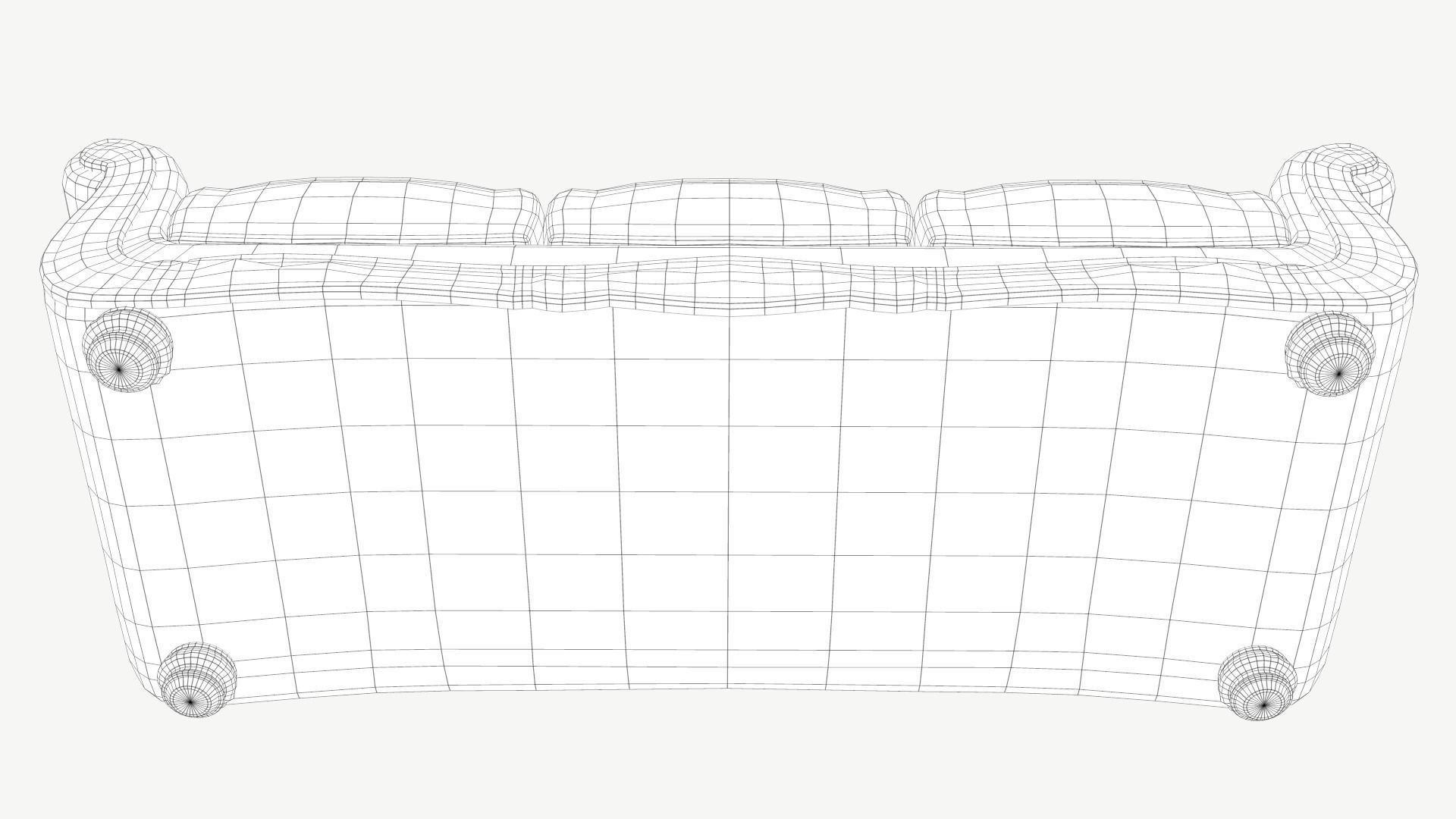 Old Fashioned Sofa model Low-poly 3D model_10