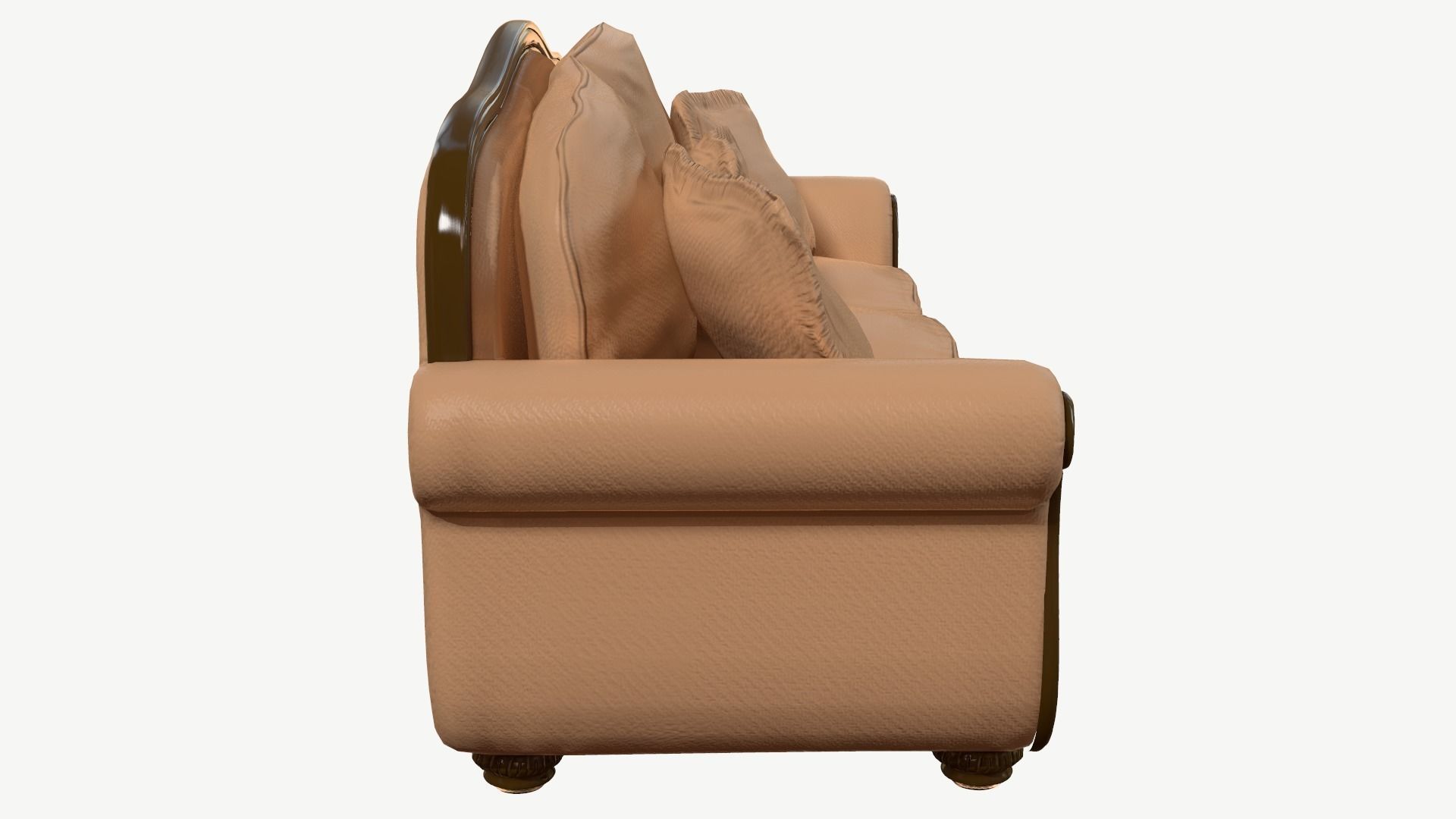 Old Fashioned Sofa model Low-poly 3D model_3