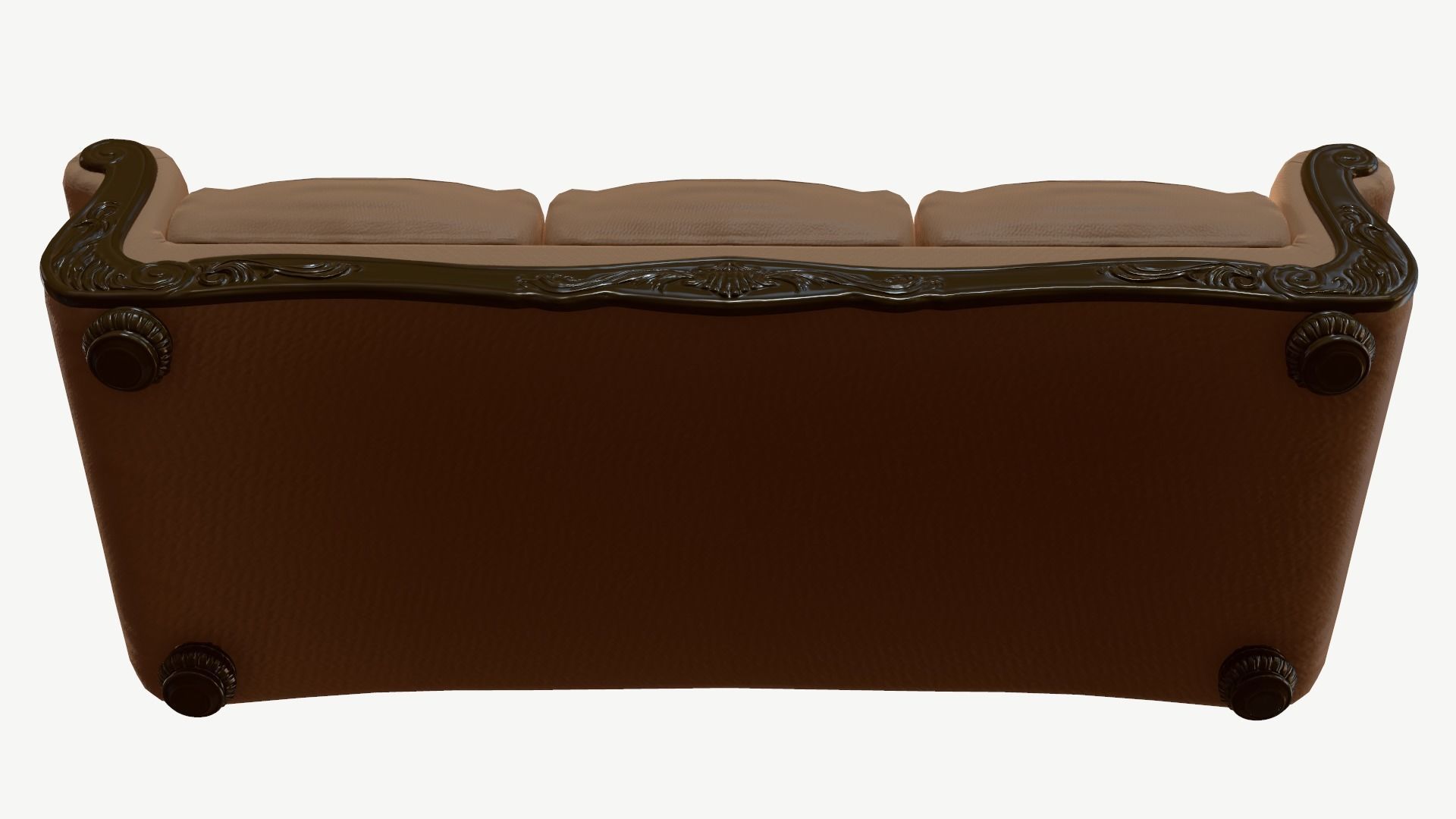 Old Fashioned Sofa model Low-poly 3D model_9