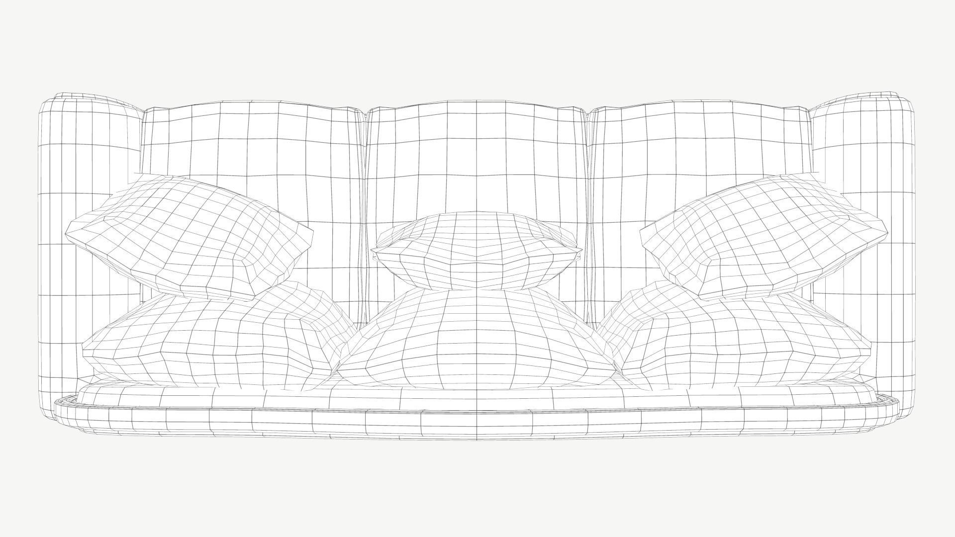 Old Fashioned Sofa model Low-poly 3D model_6