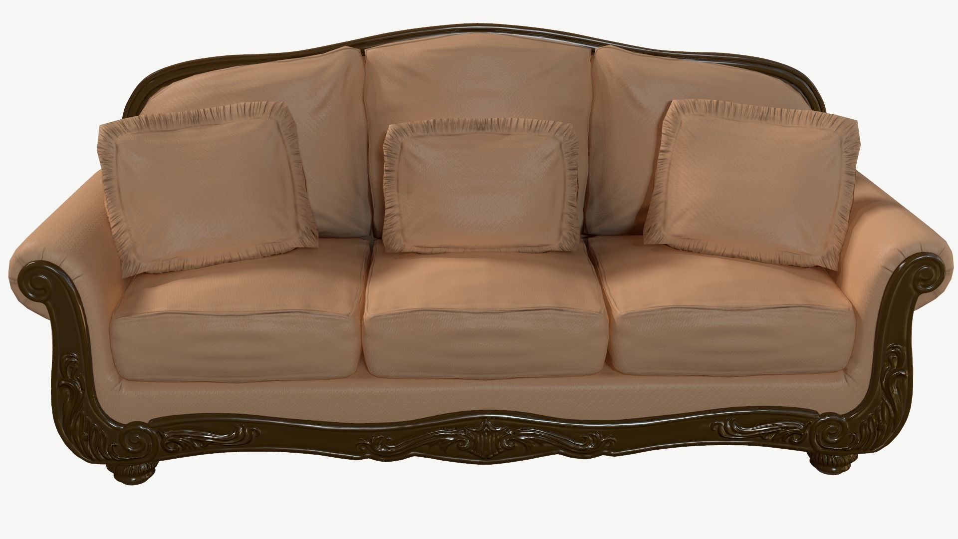 Old Fashioned Sofa model Low-poly 3D model_7